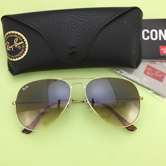 LIKE NEW RayBan Aviator RB3025 Gradient Brown Ray-Ban Sunglasses - Picture 7 of 12